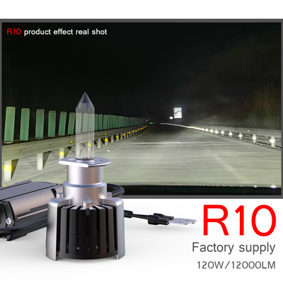 Silver H1 Led Headlight Bulb 6000k Aluminum Material ROHS Approved