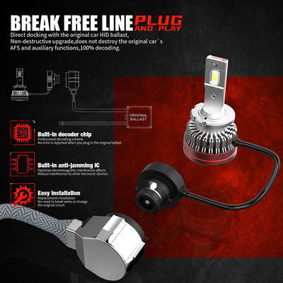 12V Led Headlight Canbus Decoder 30000H Lifespan H13 D4S D5S